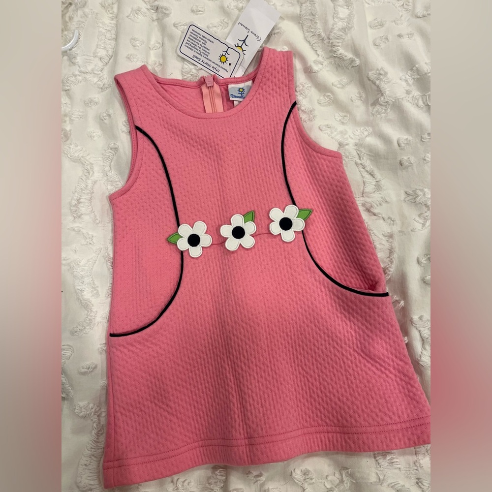 NWT Florence Eiseman Pink Dress with Floral Appliqué